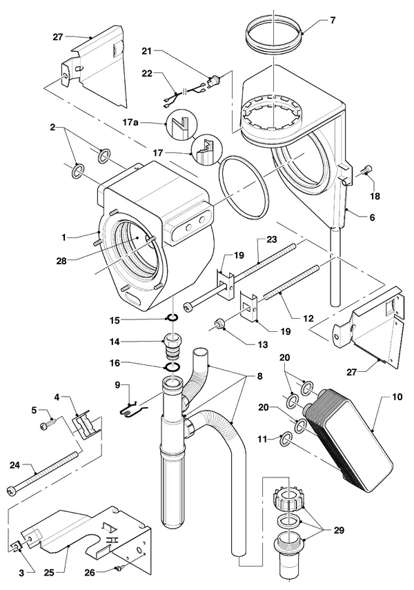 Exploded view Vaillant hrEXCLUSIEF VHR 35 C: Warmtewisselaar