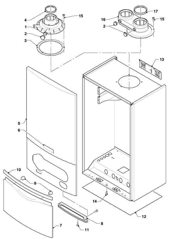 Exploded view Vaillant hrPRO CW 3/3: Mantel
