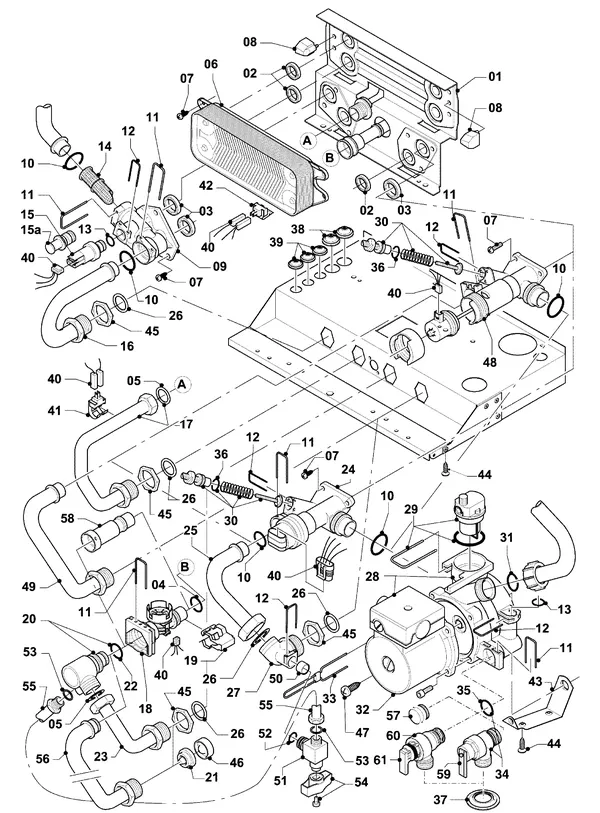 Exploded view Vaillant hrPRO CW 4/3: Hydroblok