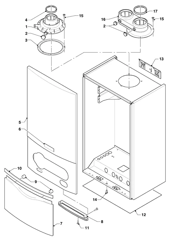 Exploded view Vaillant hrPRO CW 4/3: Mantel