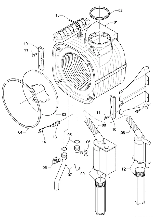Exploded view Vaillant hrPRO CW 4/3: Wisselaar
