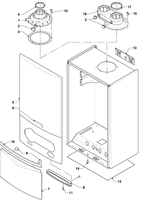 Exploded view Vaillant hrPRO CW 4/3 EXP: Manteldelen