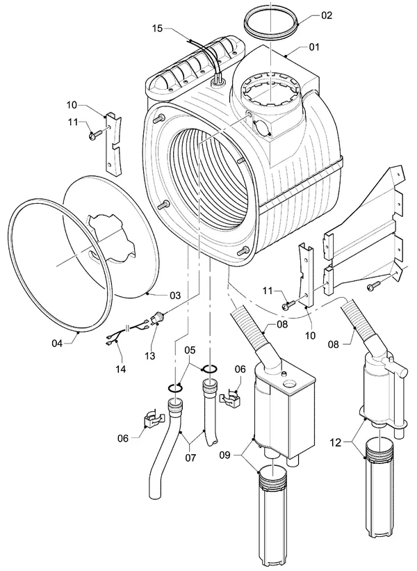 Exploded view Vaillant hrPRO CW 4/3 EXP: Warmtewisselaar