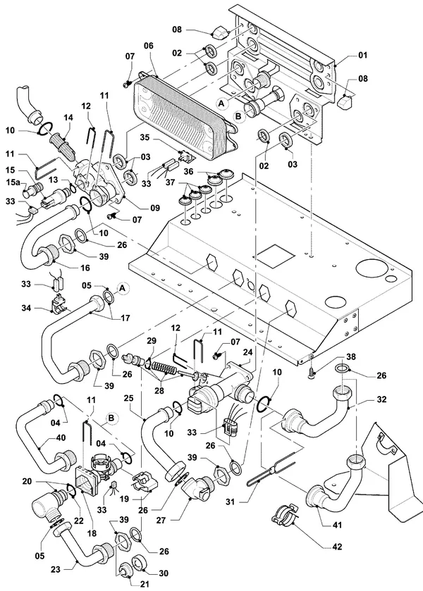 Exploded view Vaillant hrSOLIDE/3 VHR 18-22/3 C: Hydroblok