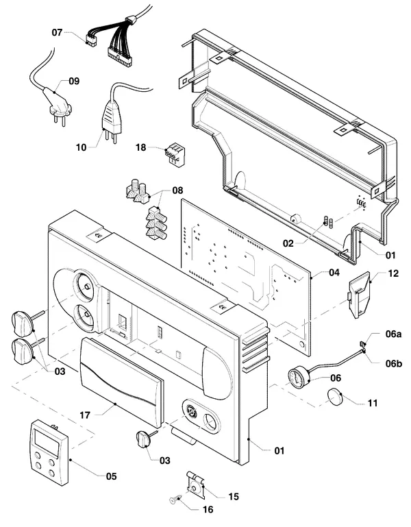 Exploded view Vaillant hrSOLIDE/3 VHR 24-28/3 C: Schakelkast tot 08