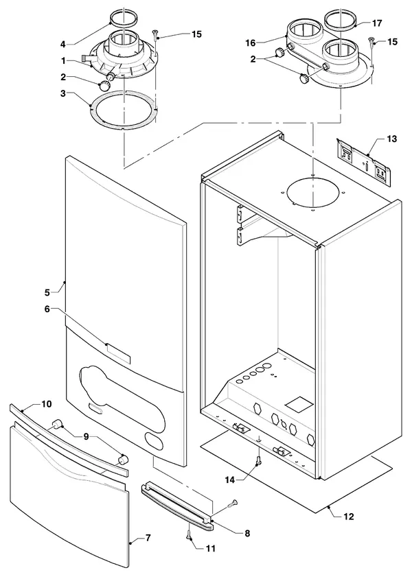 Exploded view Vaillant hrSOLIDE/3 VHR 30-34/3 C: Mantel