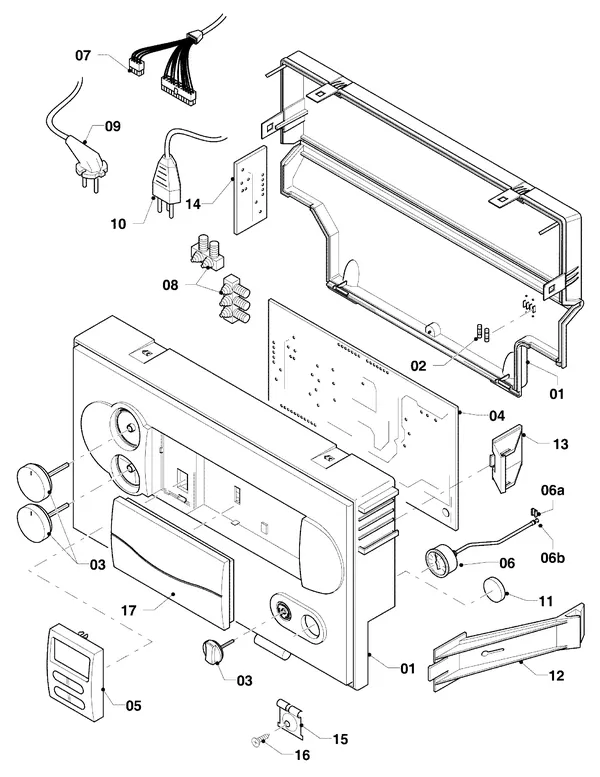Exploded view Vaillant hrSOLIDE/3 VHR 30-34/3 C: Schakelkast vanaf 09