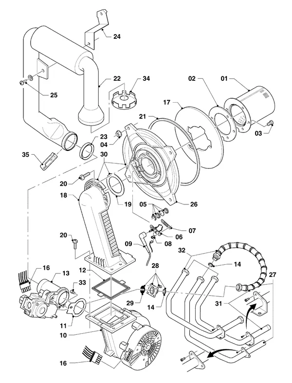 Exploded view Vaillant hrSOLIDE/3 VHR 34/3 IC: Gasblok brander