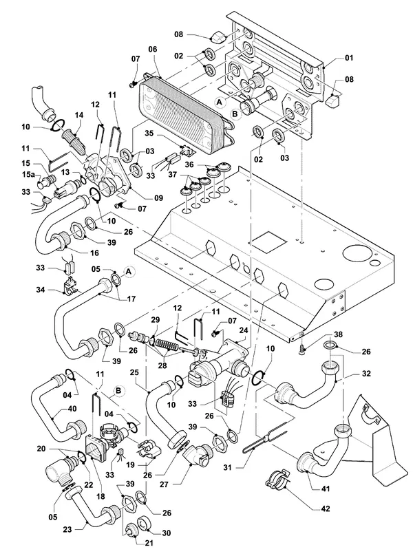 Exploded view Vaillant hrSOLIDE/3 VHR 34/3 IC: Hydroblok
