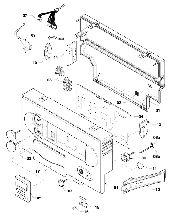 Exploded view Vaillant hrSOLIDE/3 VHR 34/3 IC: Schakelkast vanaf 09