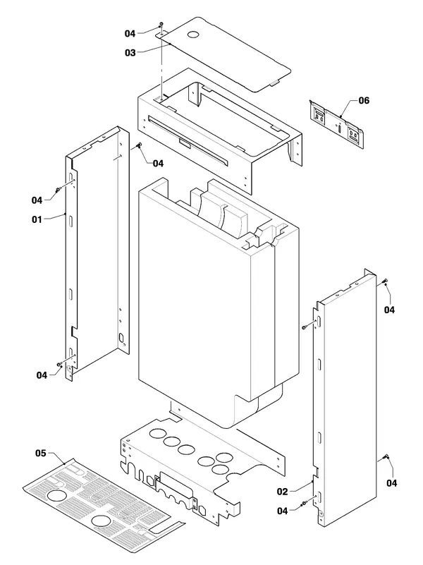 Exploded view Vaillant hrSOLIDE/3 VHR 34/3 IC: Zijwand