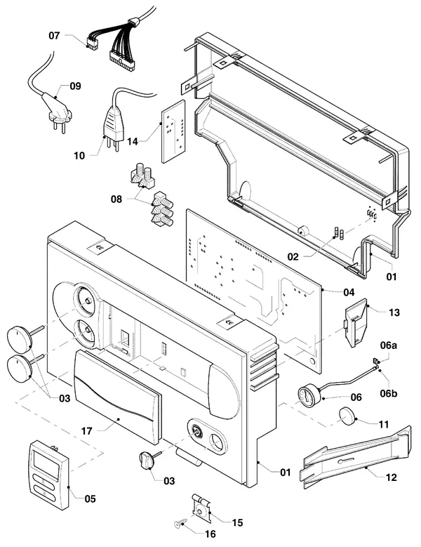Exploded view Vaillant hrSOLIDE plus VHR 18-22/3-5: Schakelkast