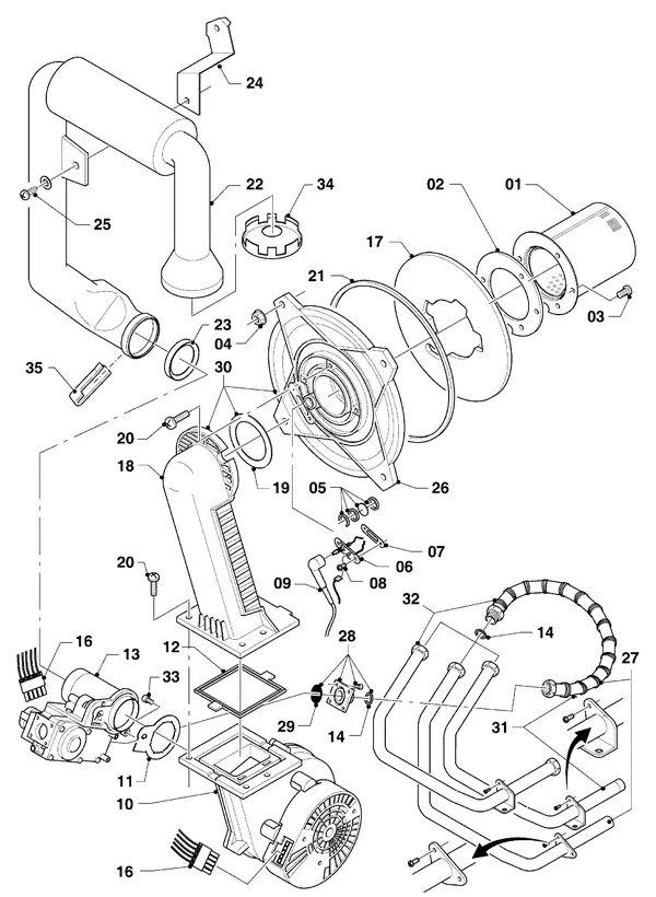 Exploded view Vaillant hrSOLIDE plus VHR 24-28/3-5: Gasblok brander
