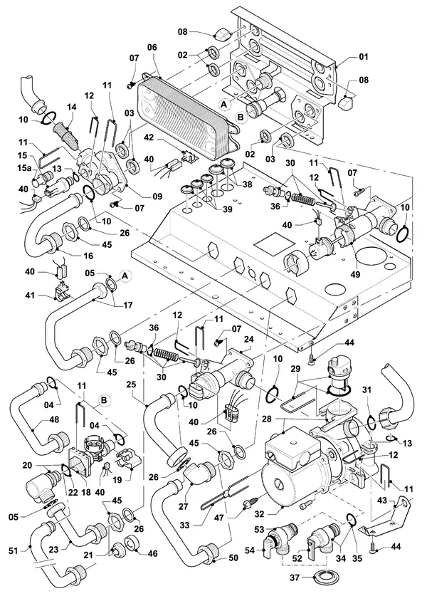 Exploded view Vaillant hrSOLIDE plus VHR 24-28/3-5: Hydroblok