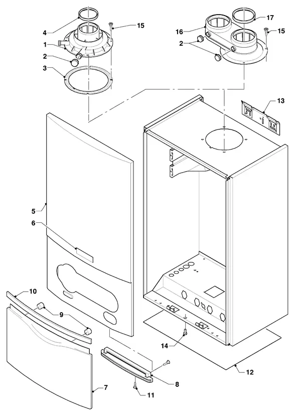 Exploded view Vaillant hrSOLIDE plus VHR 24-28/3-5: Mantel