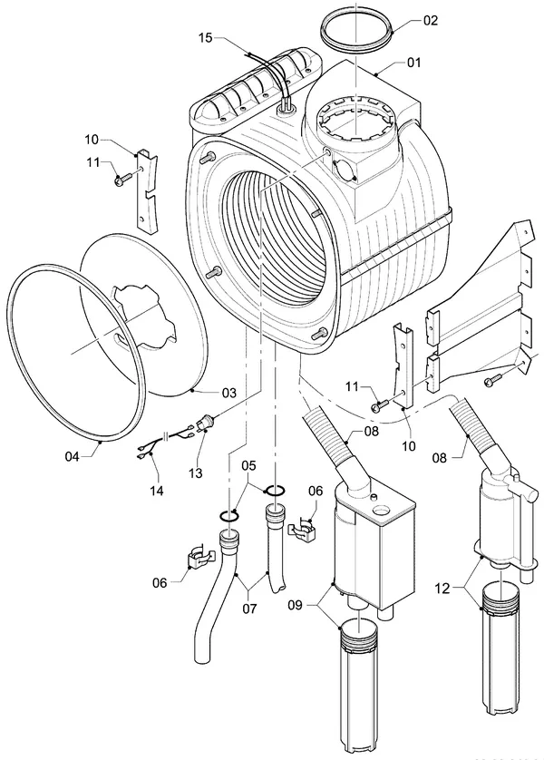 Exploded view Vaillant hrSOLIDE plus VHR 30-34/3-5: Warmtewisselaar