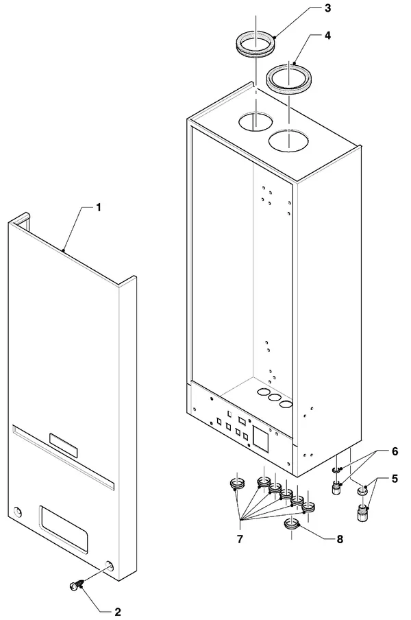 Exploded view Vaillant hrSOLIDE VHR 10 S: Manteldelen