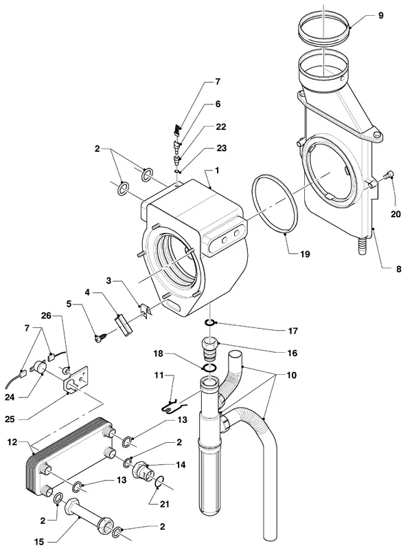 Exploded view Vaillant hrSOLIDE VHR 10 S: Warmtewisselaar