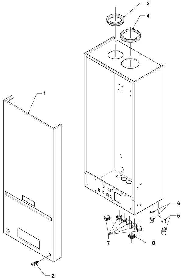 Exploded view Vaillant hrSOLIDE VHR 18 S: Manteldelen