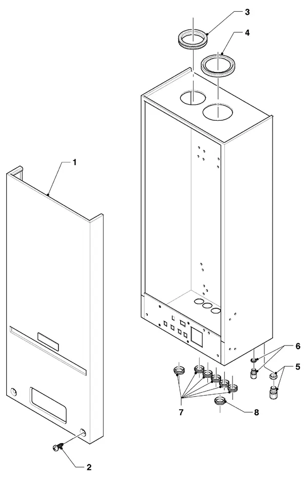 Exploded view Vaillant hrSOLIDE VHR 24-28 C: Mantel