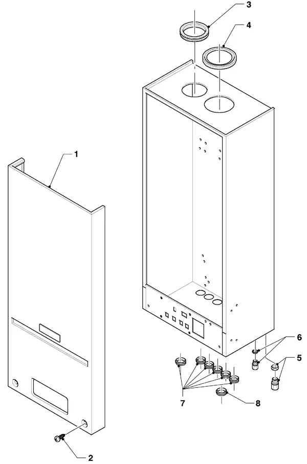 Exploded view Vaillant hrSOLIDE VHR 24 S: Manteldelen
