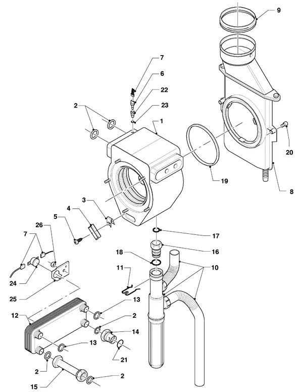 Exploded view Vaillant hrSOLIDE VHR 24 S: Warmtewisselaar