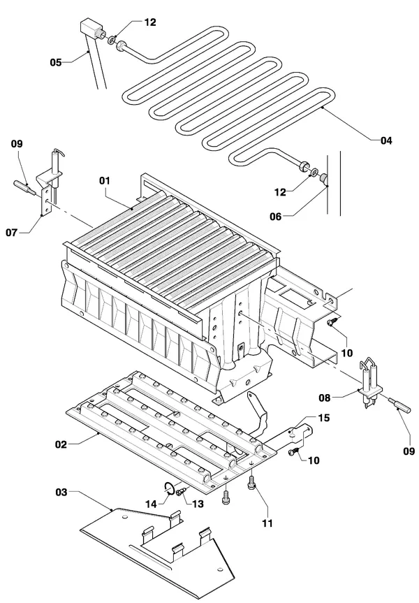 Exploded view Vaillant thermoCOMPACT VCW 254/4-7: Brander