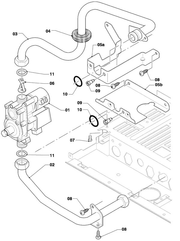 Exploded view Vaillant thermoCOMPACT VCW 254/4-7: Gasblok