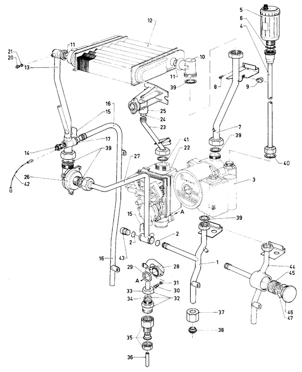 Exploded view Vaillant Cv-ketel VC 110 XE (TTB): Aansluitdelena