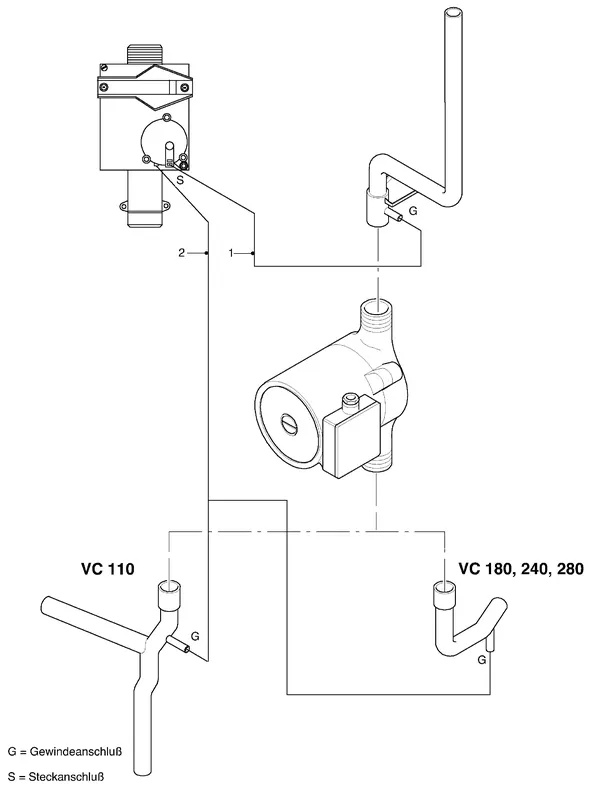 Exploded view Vaillant Cv-ketel VC 110 XE (TTB): Aansluitdelenb