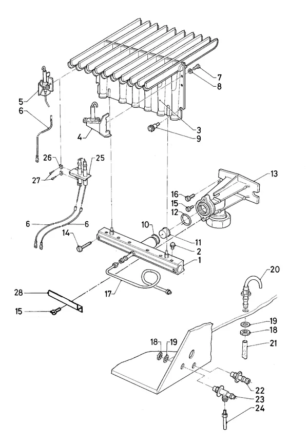 Exploded view Vaillant Cv-ketel Turbo VC 112 E: Brander