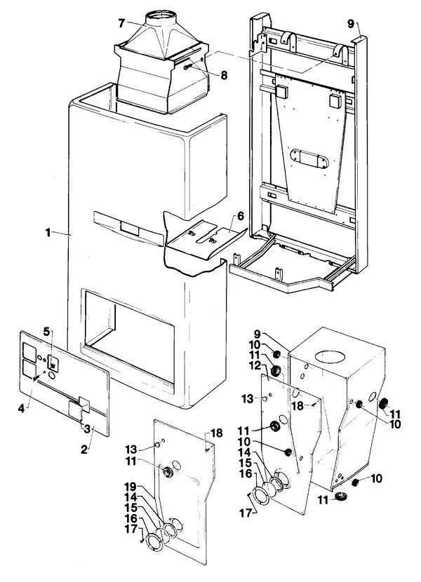 Exploded view Vaillant Cv-ketel Turbo VC 112 E: Manteldelen