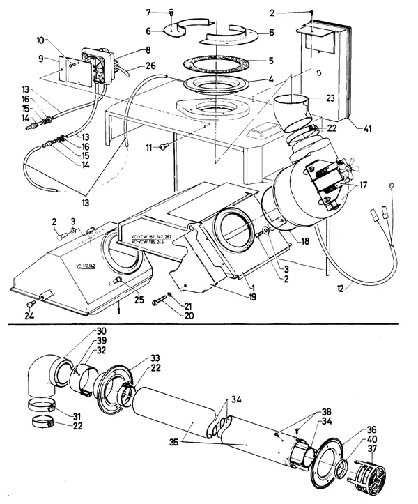 Exploded view Vaillant Cv-ketel Turbo VC 112 E: Verbrandings luchtaanvoer