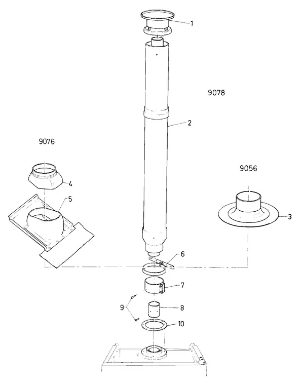 Exploded view Vaillant Cv-ketel Turbo VC 112 E: Vertikale dakdoorvoerc