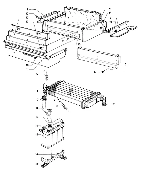 Exploded view Vaillant Cv-ketel Turbo VC 112 E: Warmtewisselaar