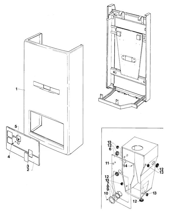Exploded view Vaillant Cv-ketel Turbo VC 142 E: Manteldelen