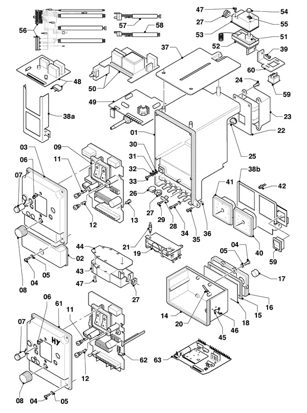 Exploded view Vaillant Cv-ketel Turbo VC 142 E: Schakelkast