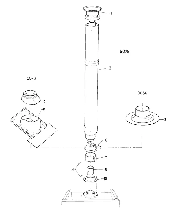 Exploded view Vaillant Cv-ketel Turbo VC 142 E: Vertikale dakdoorvoerc