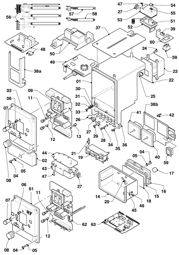 Exploded view Vaillant Cv-ketel VC 180 XE (TTB): Schakelkast