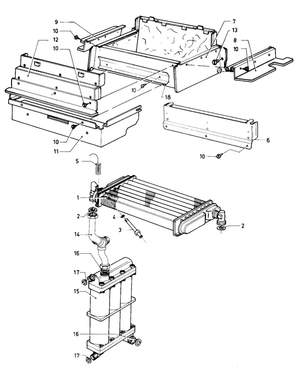 Exploded view Vaillant Cv-ketel Turbo VC 182 E: Warmtewisselaar