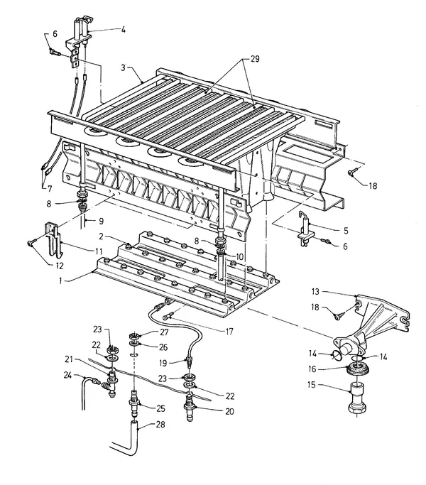 Exploded view Vaillant Cv-ketel Turbo VC 185 E: Brander