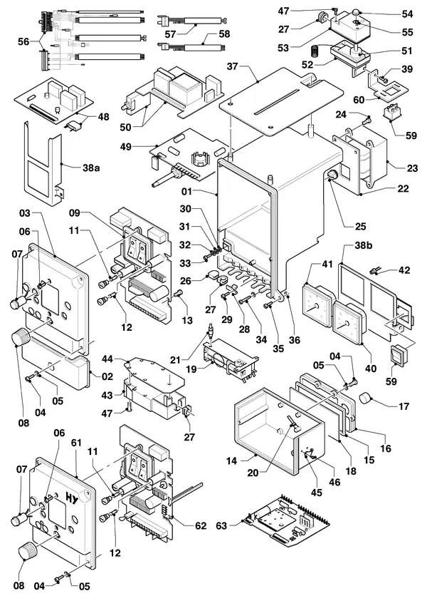 Exploded view Vaillant Cv-ketel Sine VC 221 E: Schakelkast