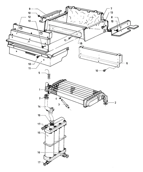 Exploded view Vaillant Cv-ketel Turbo VC 242 E: Warmtewisselaar