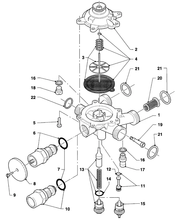 Exploded view Vaillant Cv-ketel Turbo VC 242 E: Watergedeelteb