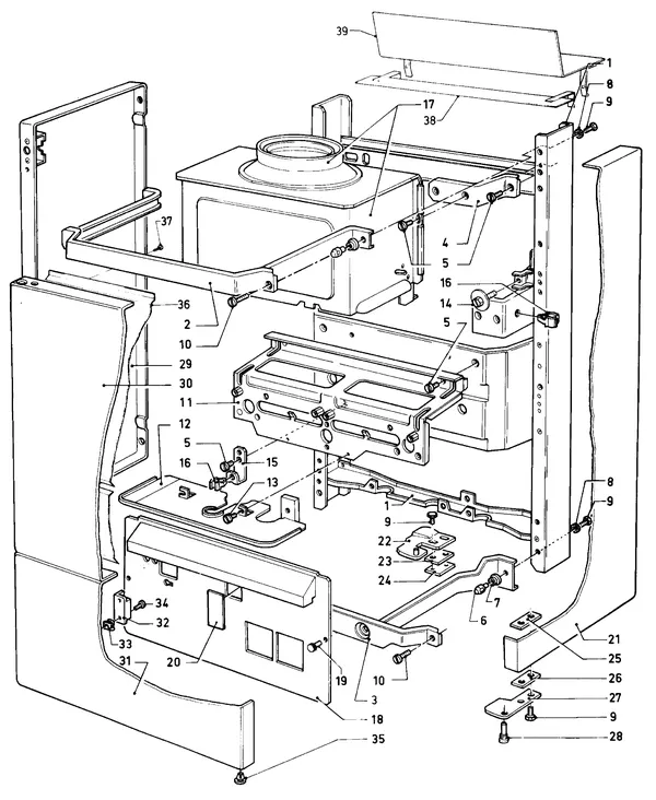 Exploded view Vaillant Cv-ketel VC 244 XE (TTB): Manteldelen