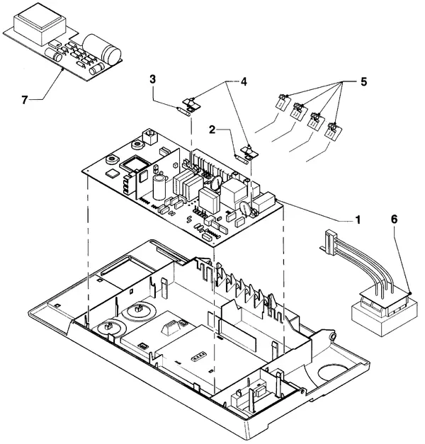 Exploded view Vaillant Cv-ketel VC 254/2 XE: Schakelkast printplaten