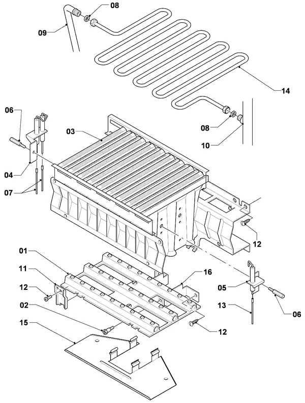 Exploded view Vaillant Cv-ketel VC 254/3: Brander