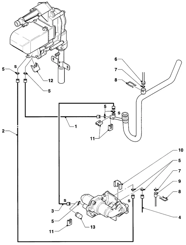 Exploded view Vaillant Cv-ketel VC 254 XE: Aansluitdelen stuurleidingen