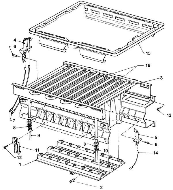 Exploded view Vaillant Cv-ketel VC 254 XE: Brander
