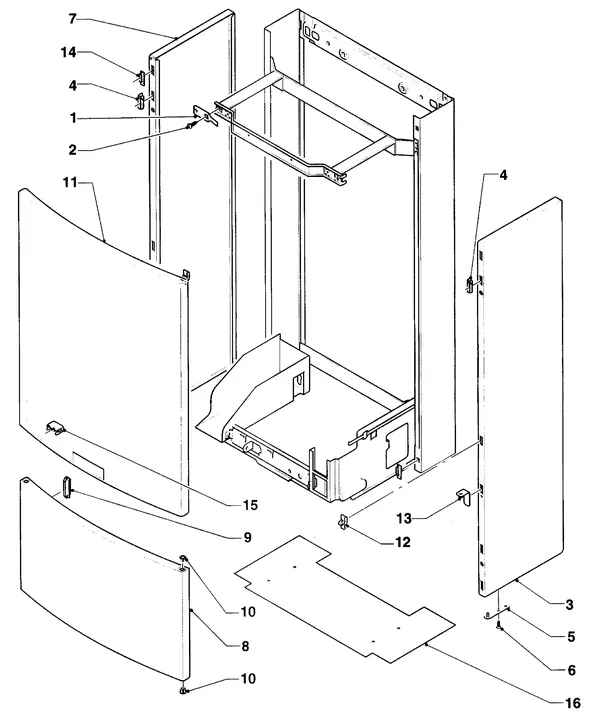Exploded view Vaillant Cv-ketel Turbo VC 255/2 E: Manteldelen